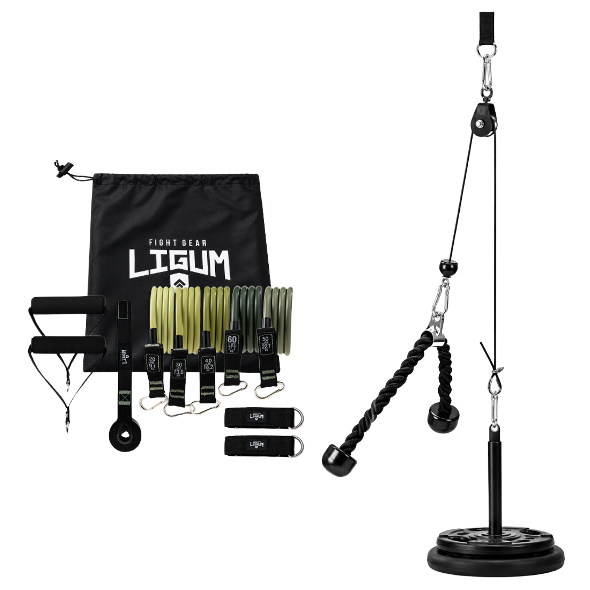 DIY Fitness Cable Pulley System and Resistance Band Kit