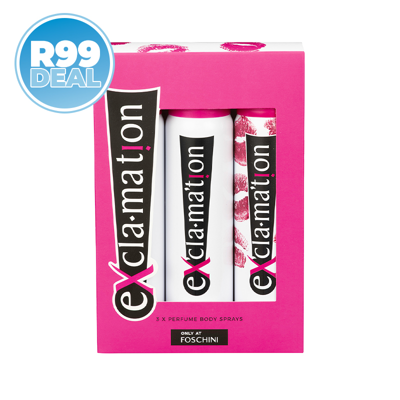 Exclamation Trio Body Sprays — R99 on OneDayOnly (was R130)