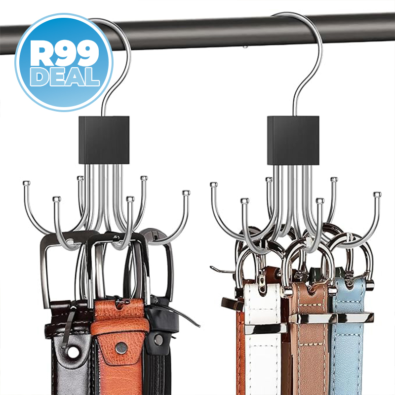 2x 6-Claw Stainless Steel Rotating Storage Hooks