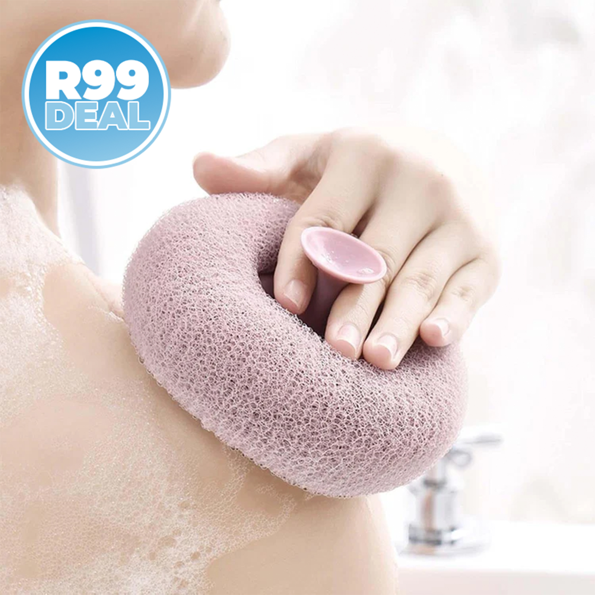 2x Exfoliating Body Scrubbers with Suction Cups