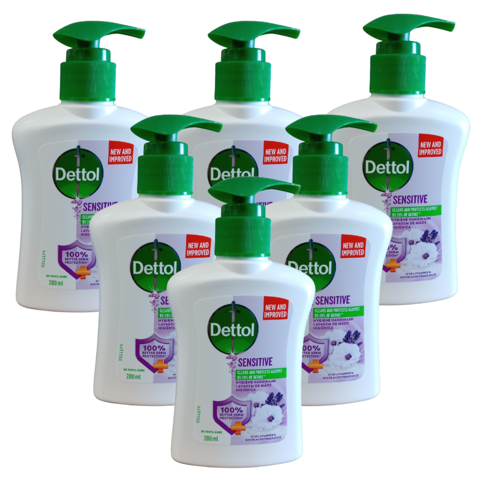 6x 200ml Liquid Hand Wash Pumps