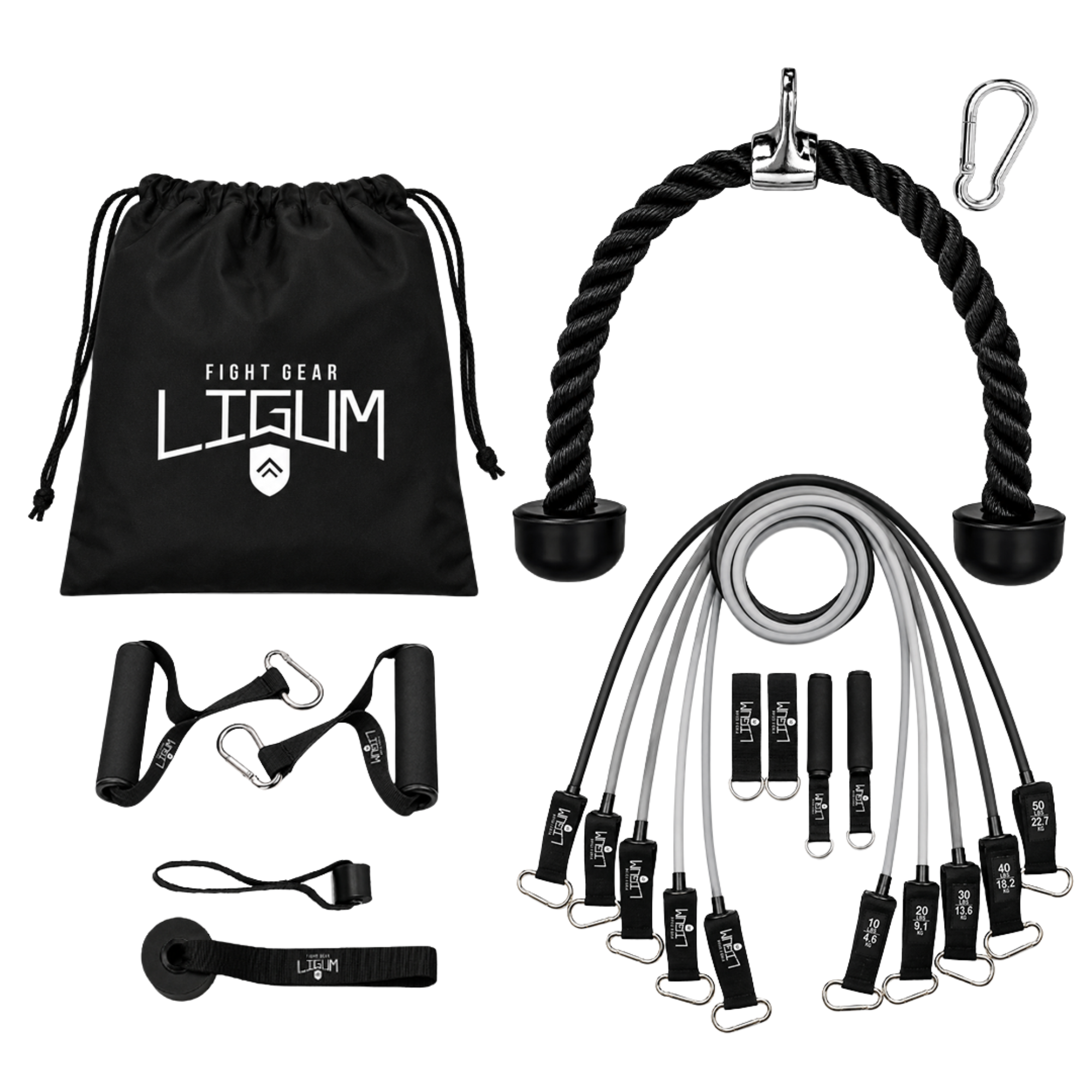Dual Tricep Rope and Resistance Band Kit