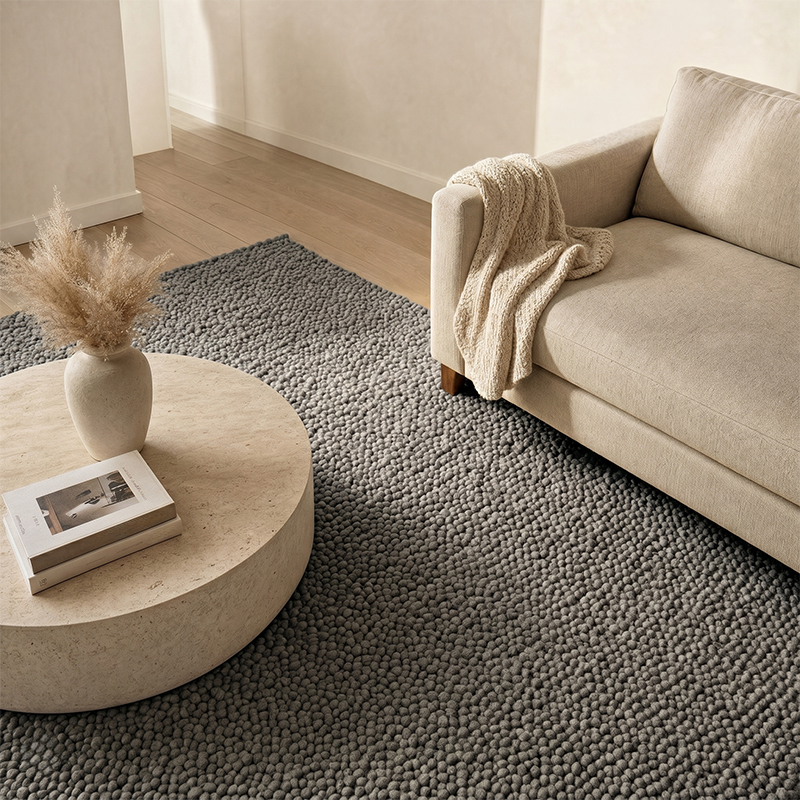 Hand Woven Chunky Wool Loop Rug