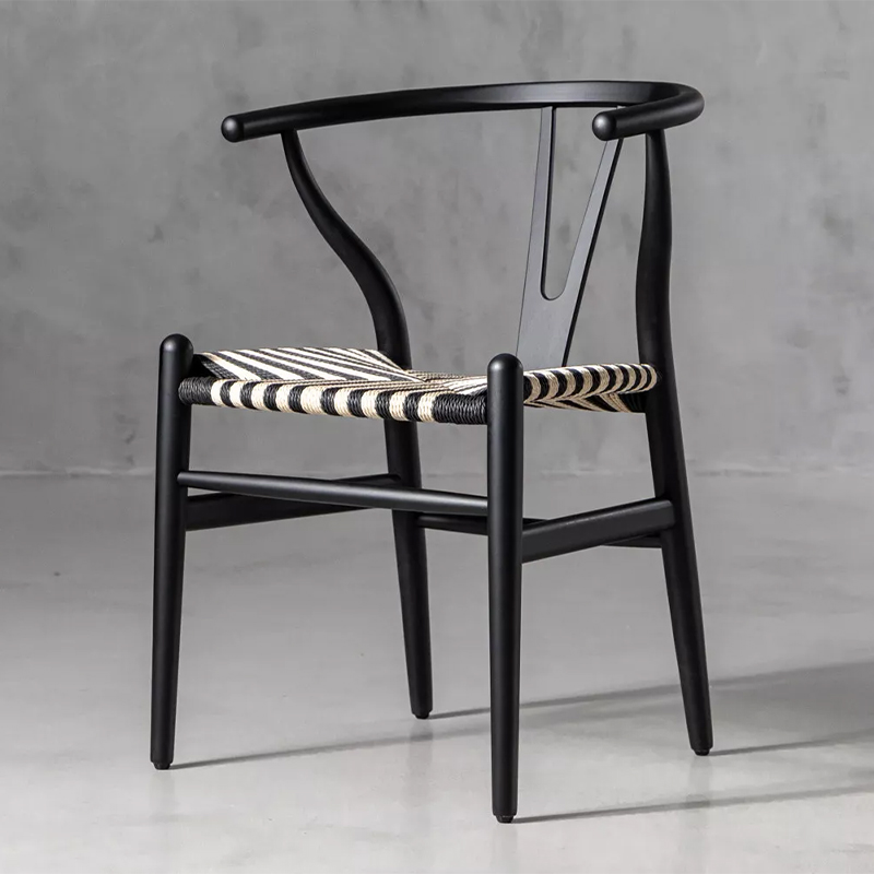 Beech Wood and Rattan Chair