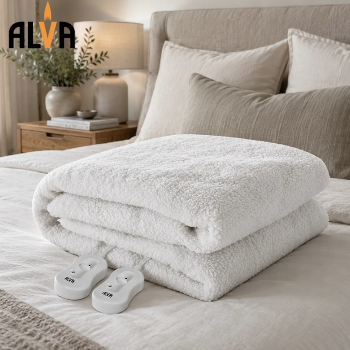Sherpa Fleece Fitted Electric Blanket