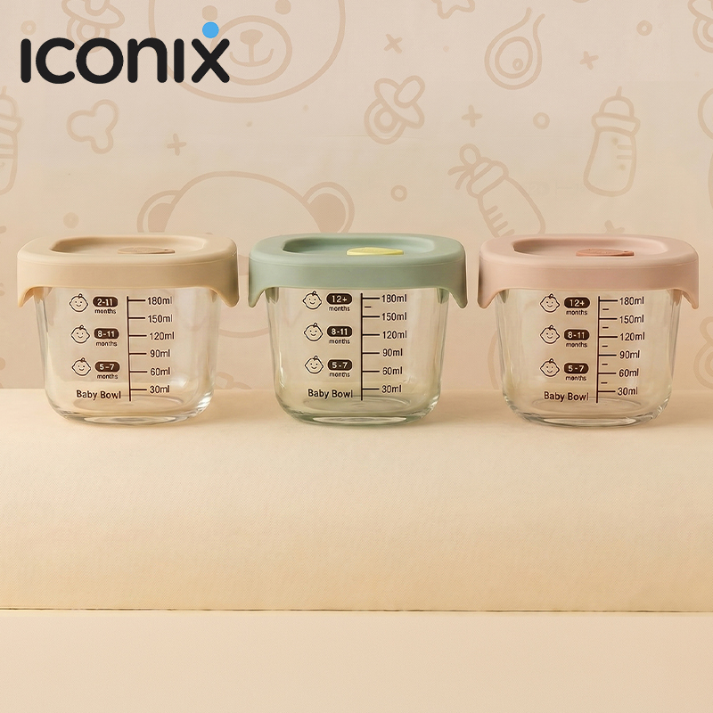 6-Piece Baby Glass Food Container Set