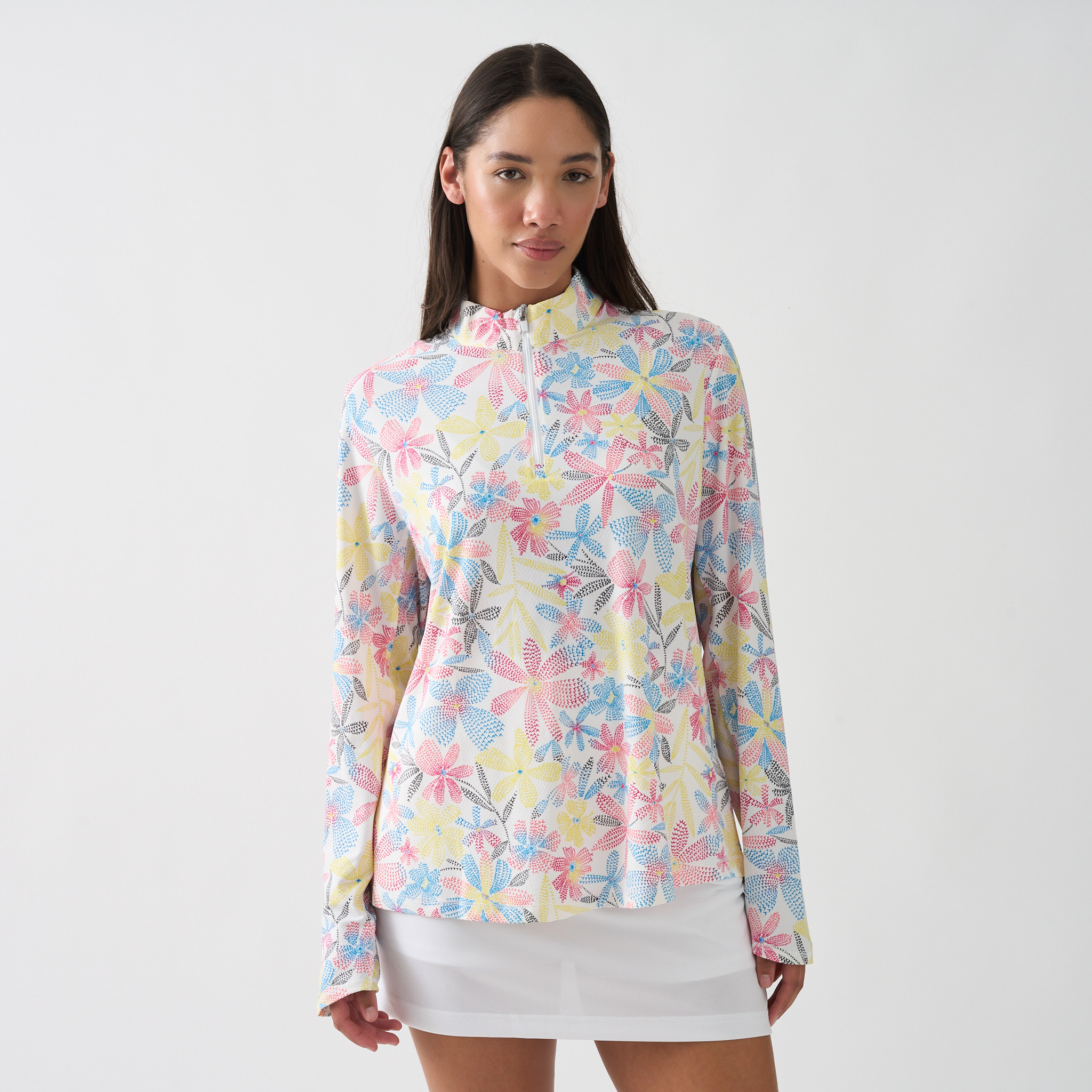 Ladies Sun Protection Floral Long Sleeve Shirt