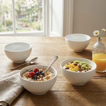 6x 400ml Crane Porcelain Bowls