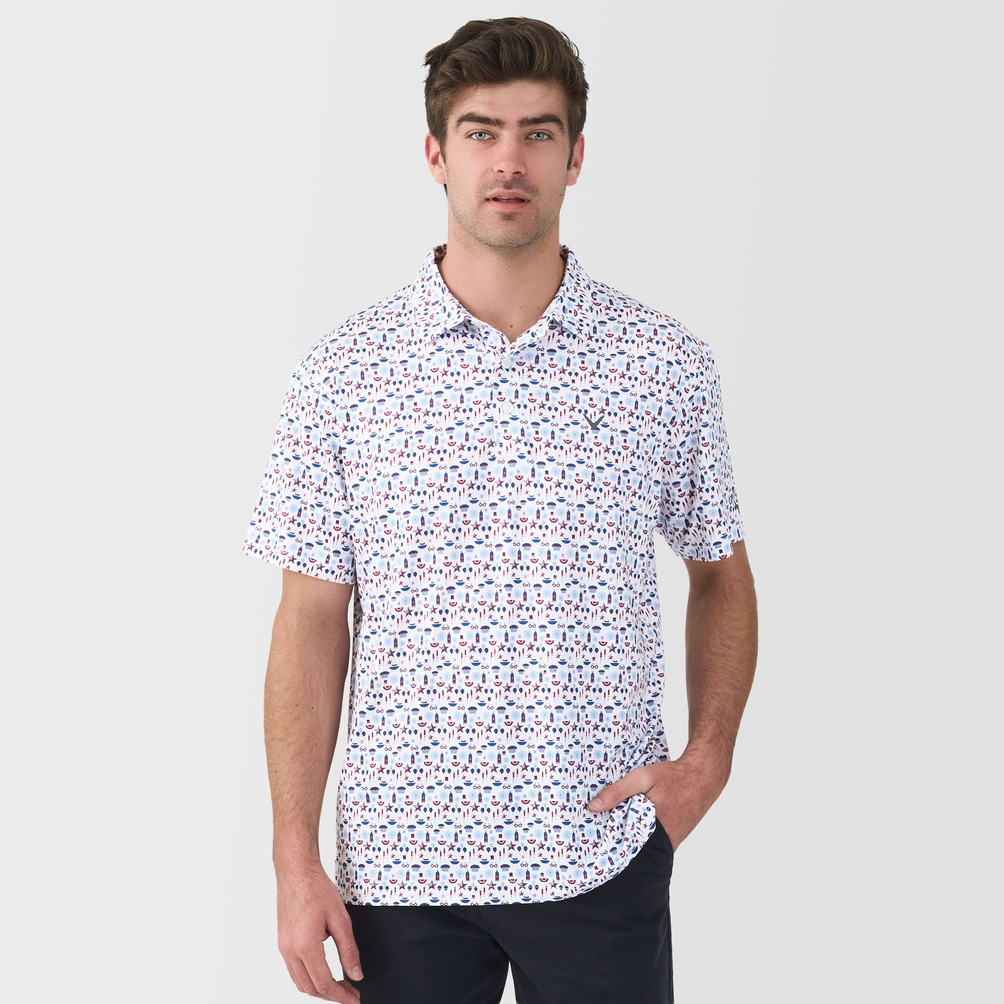 Men's Americana Print Polo Shirt