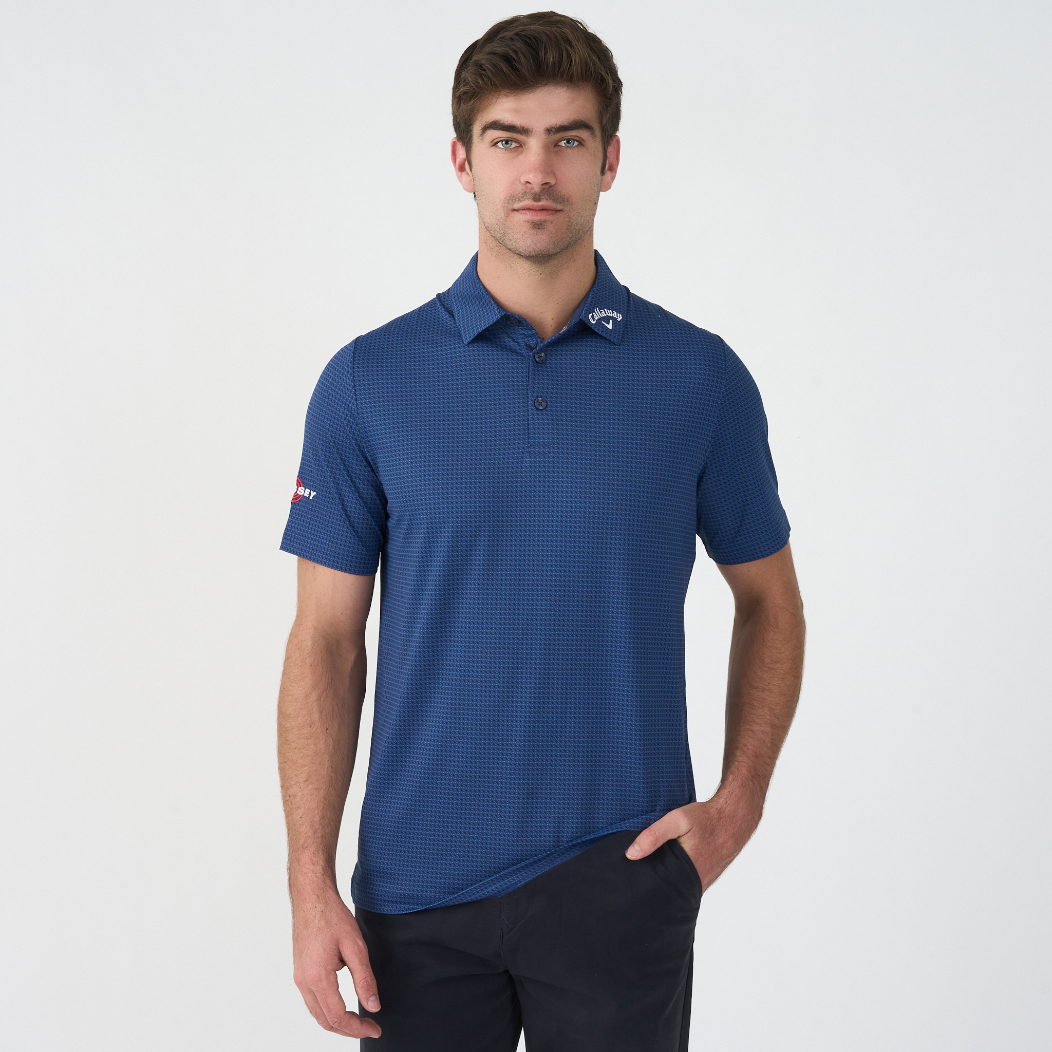 Men's Odyssey Print Stretch Polo Golf Shirt