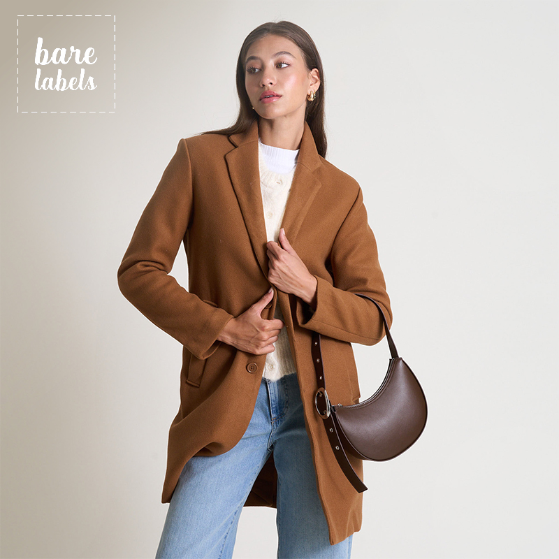 Ladies Longer Length Coat with Side Pockets