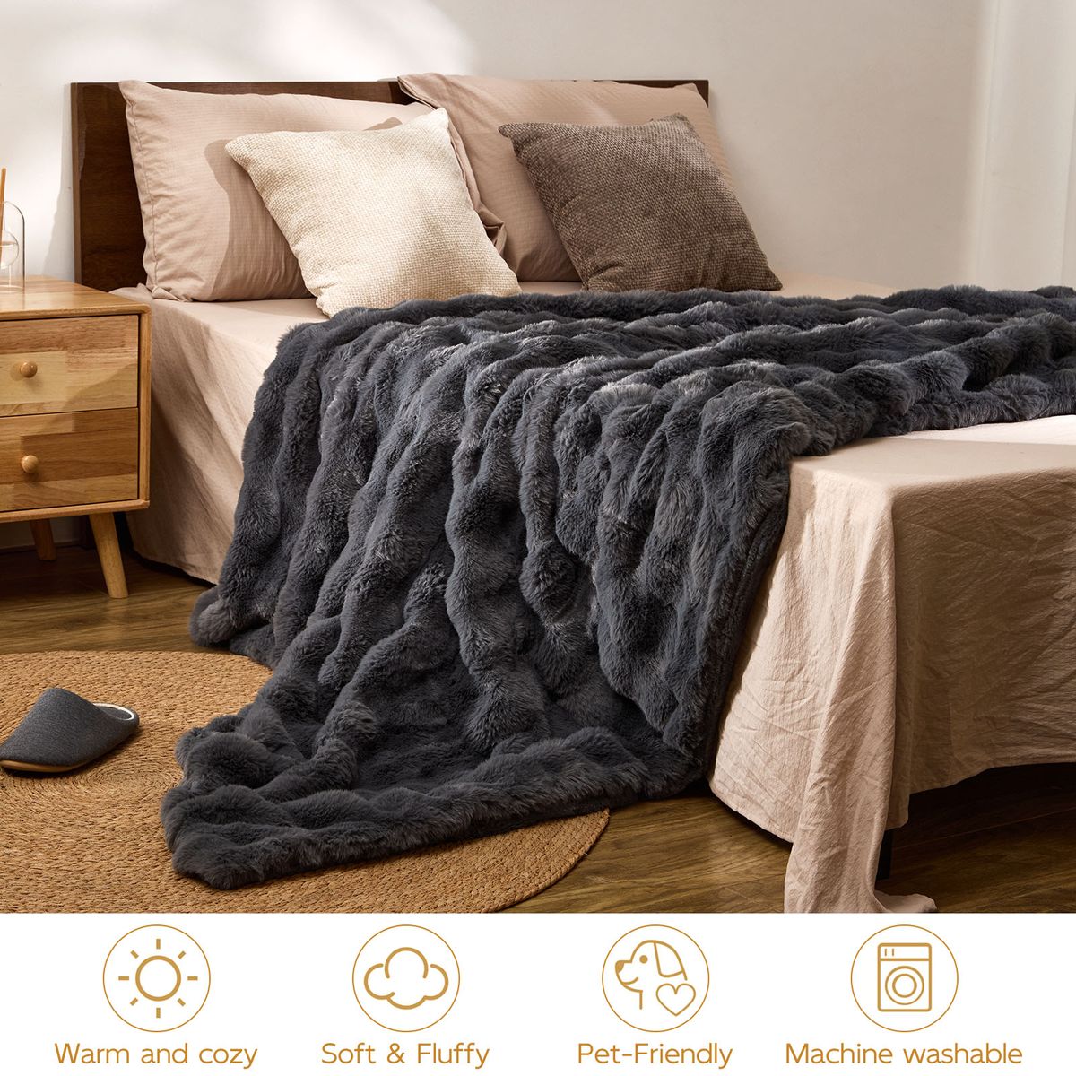 30% off on Faux Rabbit Fur Blanket | OneDayOnly