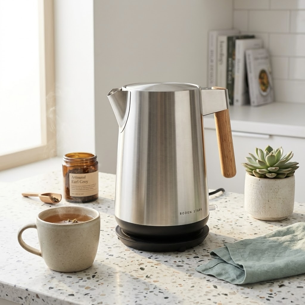 1.7L Stainless Steel Cordless Kettle with Removable Filter (Model: BS-KS01)