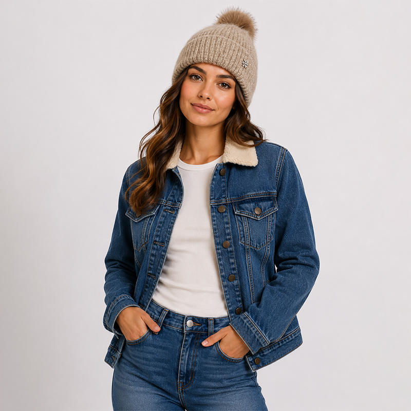 Unisex Knitted Beanie with Pom Pom