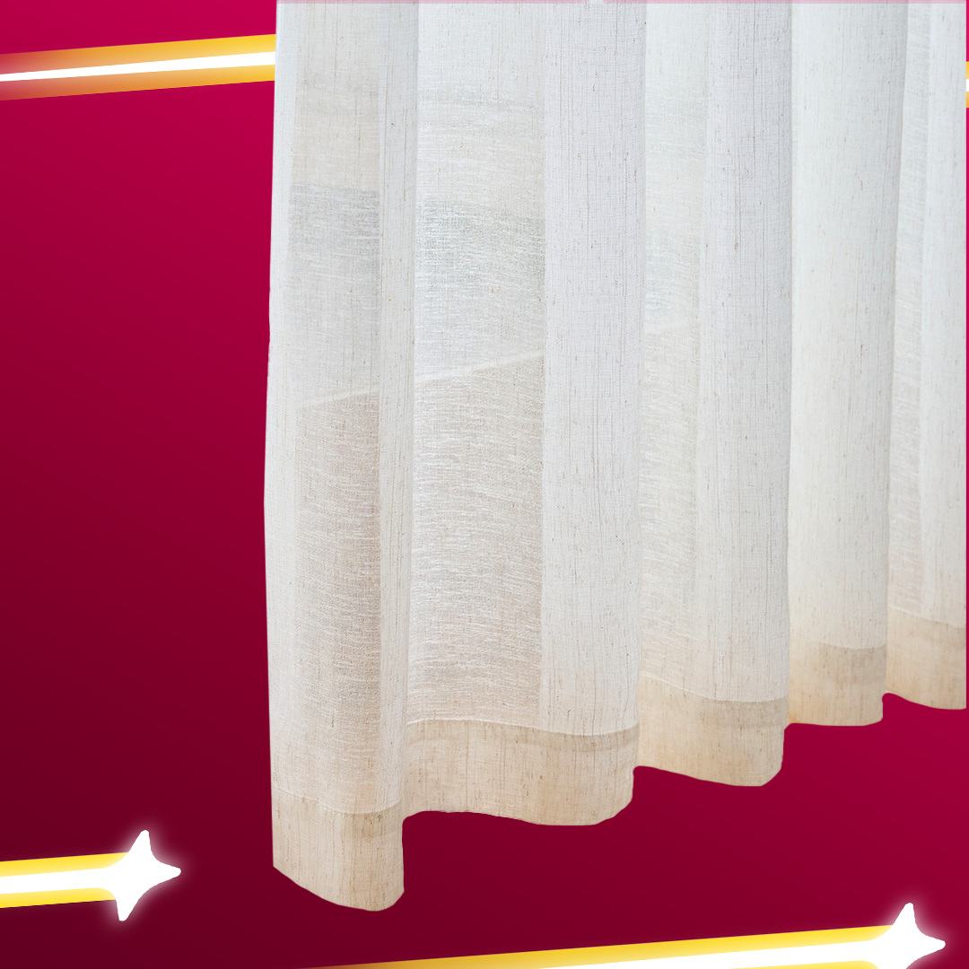 2x Ali Textured Weave Sheer Eyelet Curtains