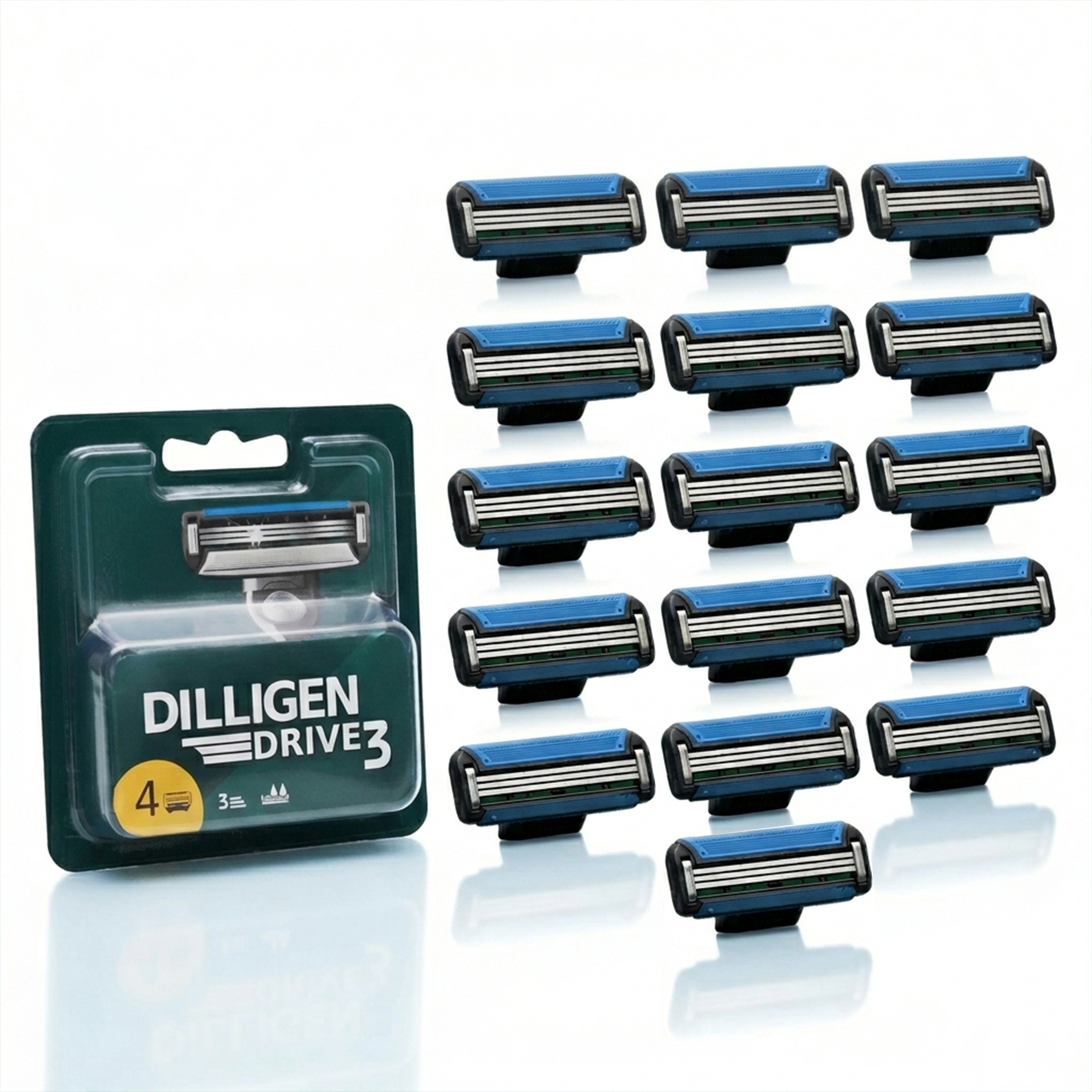 4x 4's Gillette Mach3 Compatible Replacement Razor Blades