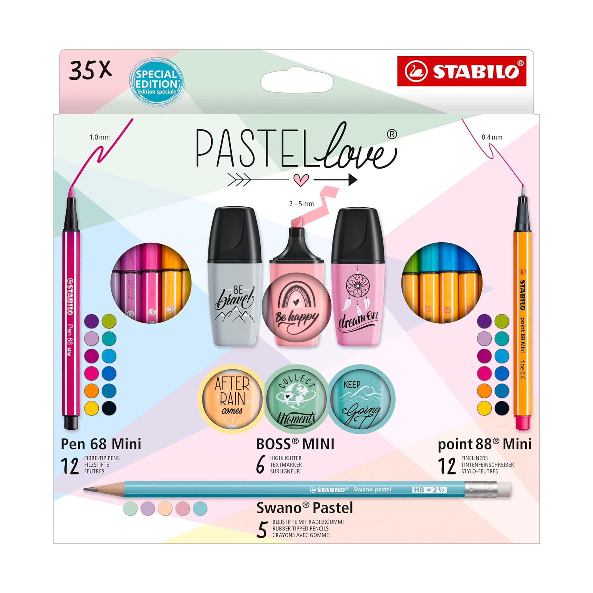 Pastel Love Mini Pen and Highlighter Combo