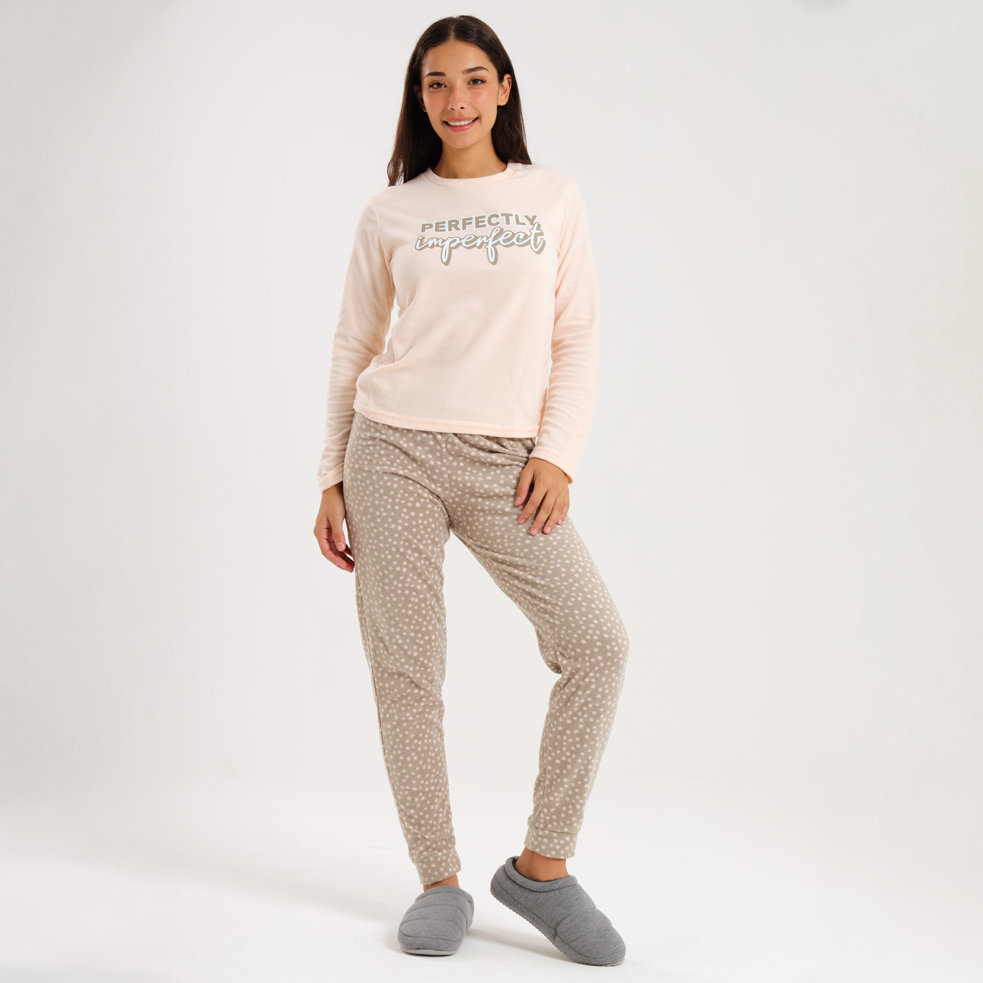 Ladies Printed Comfy Long Sleeve Pyjama Set