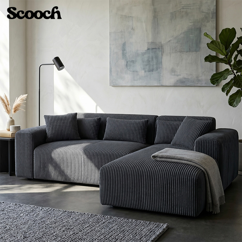 Candy Corduroy Corner Chaise