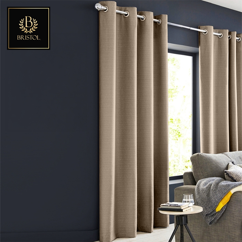 California Block Out Eyelet Double Woven Curtains