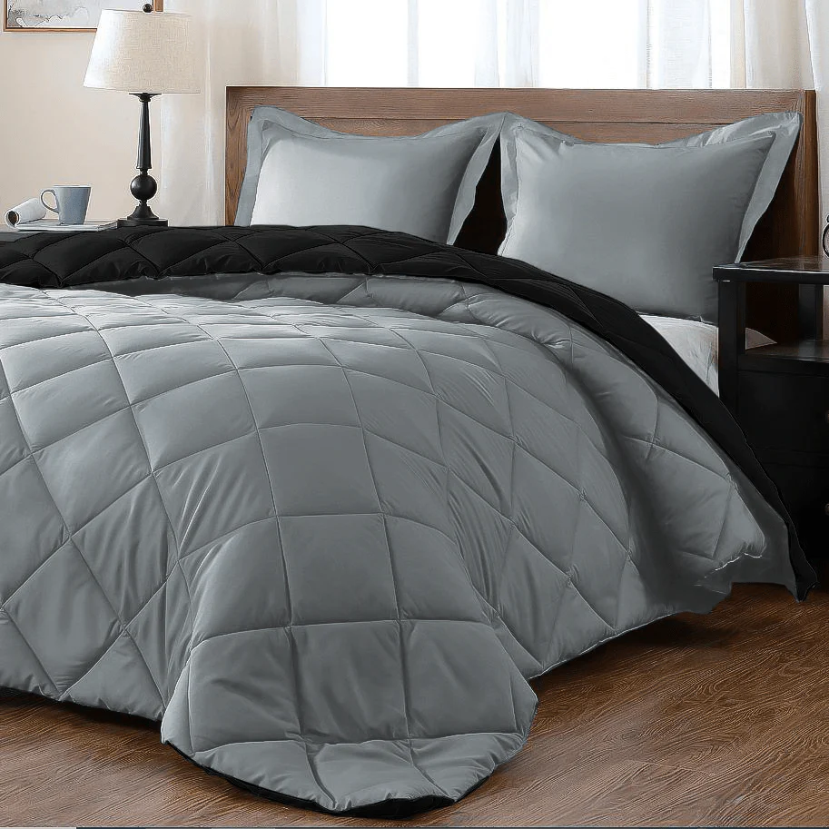 300gsm 5-Piece Monochrome Reversible Comforter Set