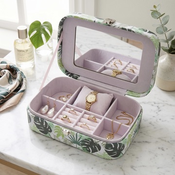 2x Premium Jewellery Boxes with Mirrors