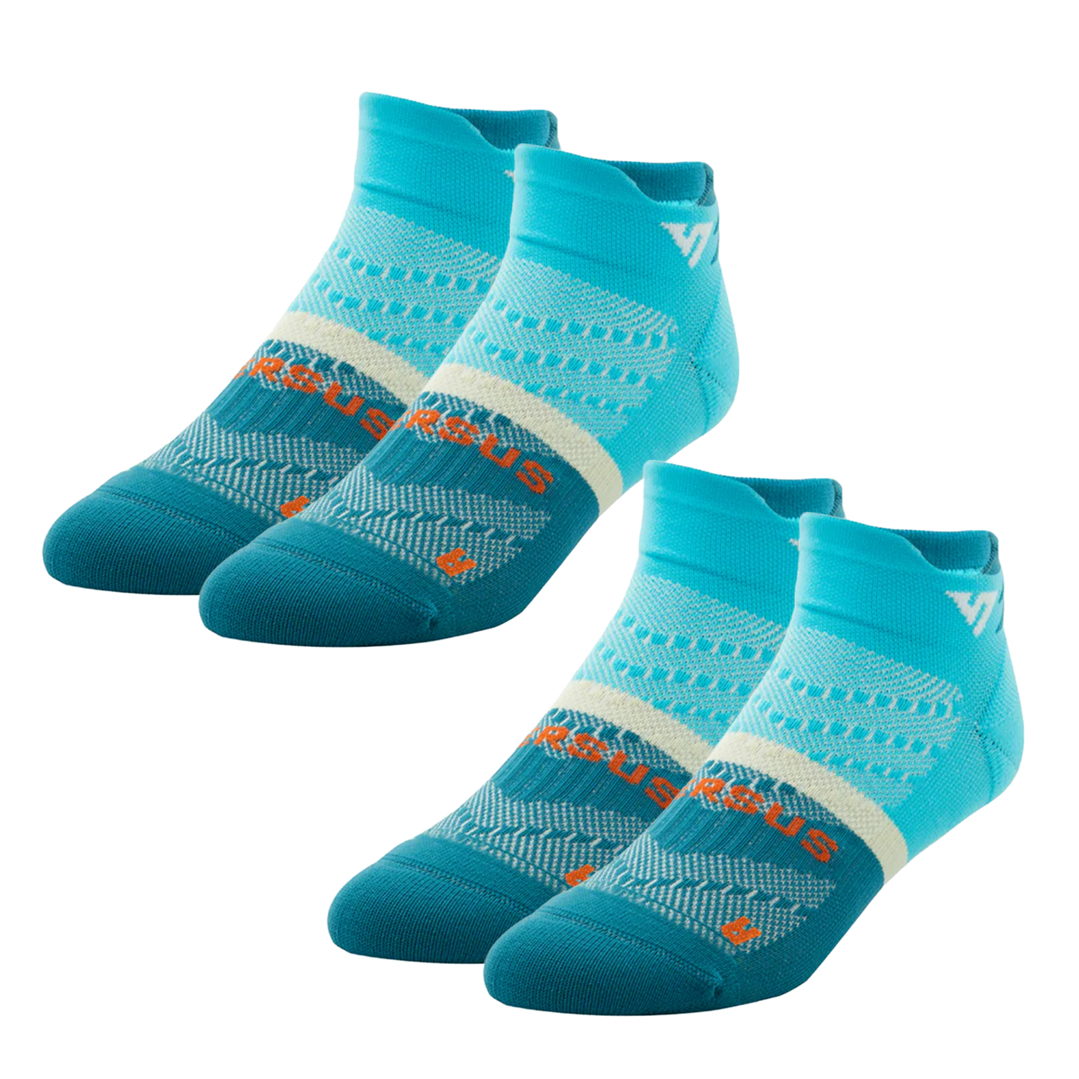 2x Pairs of Unisex Caribbean Blue Ankle Socks