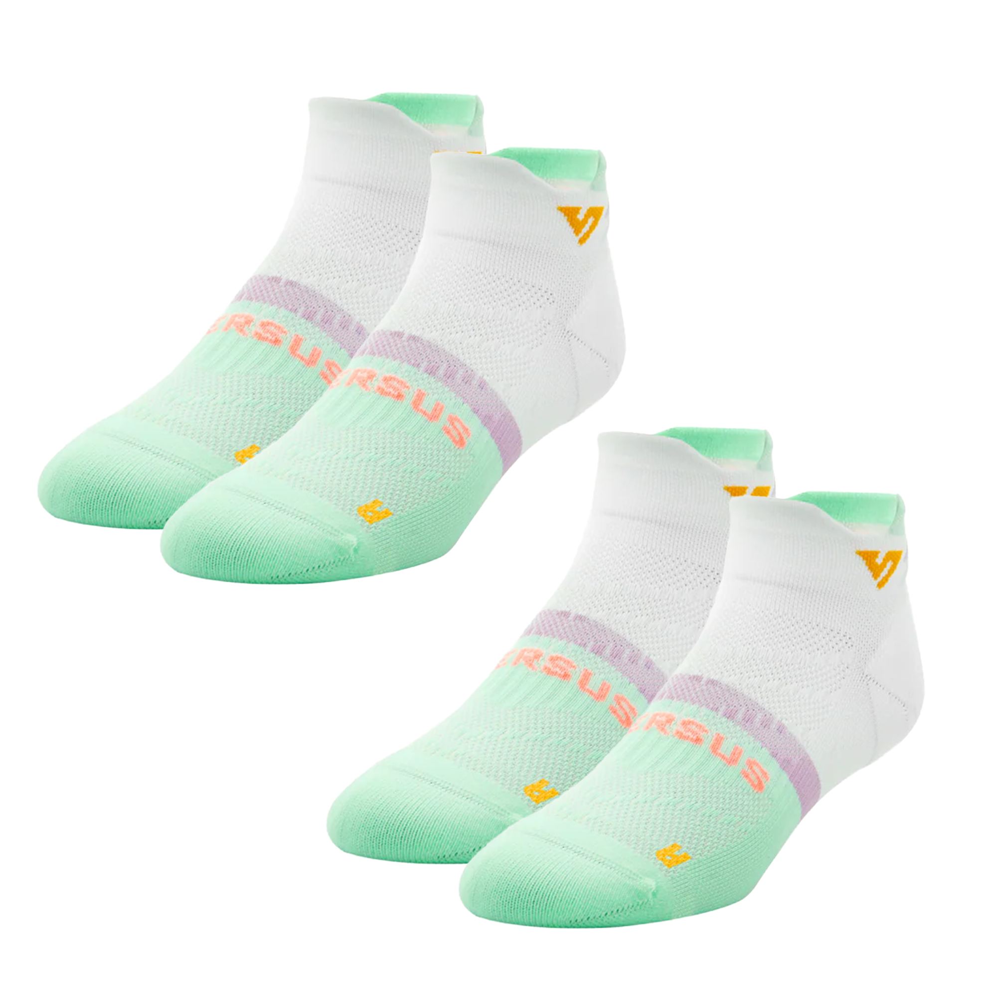 2x Pairs of Unisex Retro Rainbow Ankle Socks