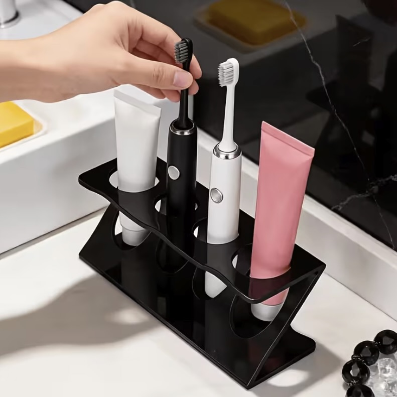 4-Slot Acrylic Bathroom Countertop Organiser