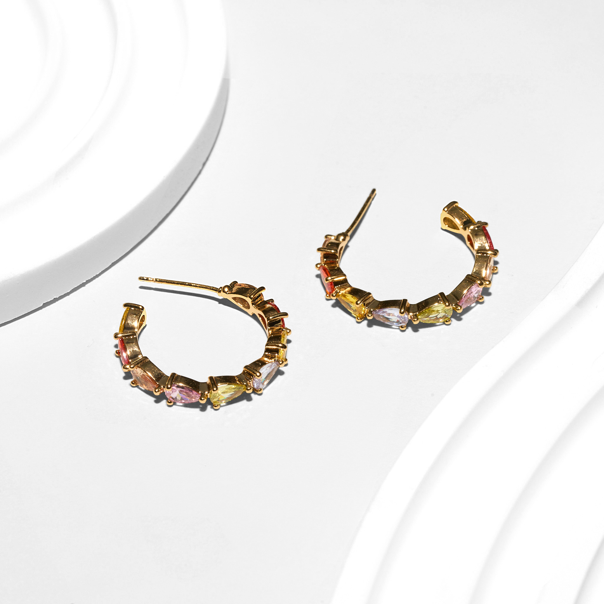 Multi-Coloured Cubic Zirconia Plated Earrings