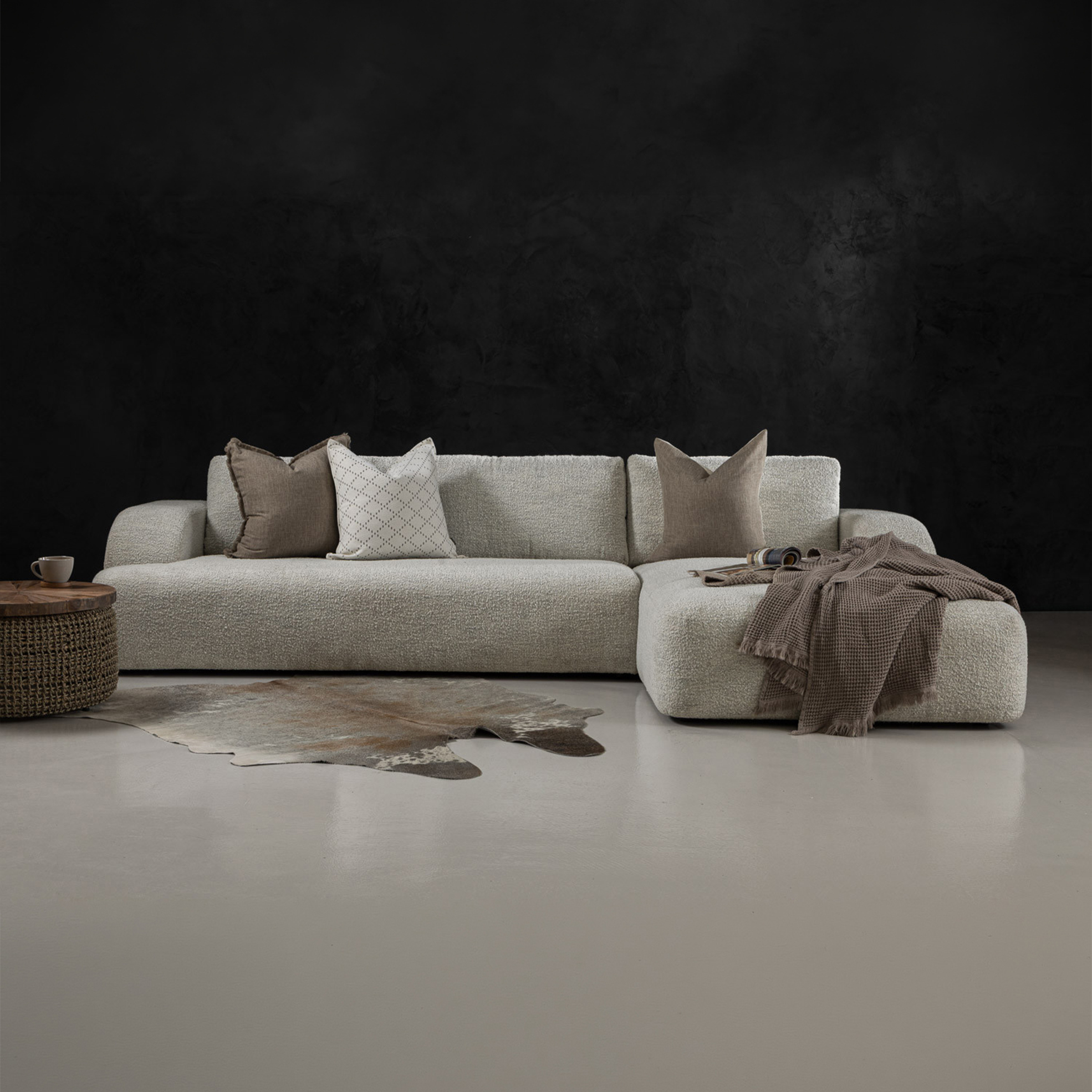 L-Shaped Polyester Couch