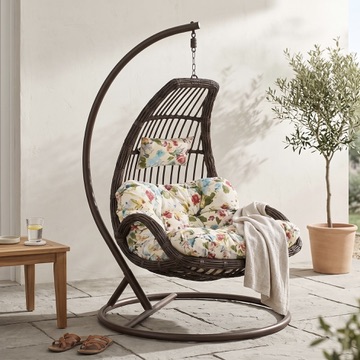 Indoor and Outdoor Rattan Hammock Swing Chair with Cushion