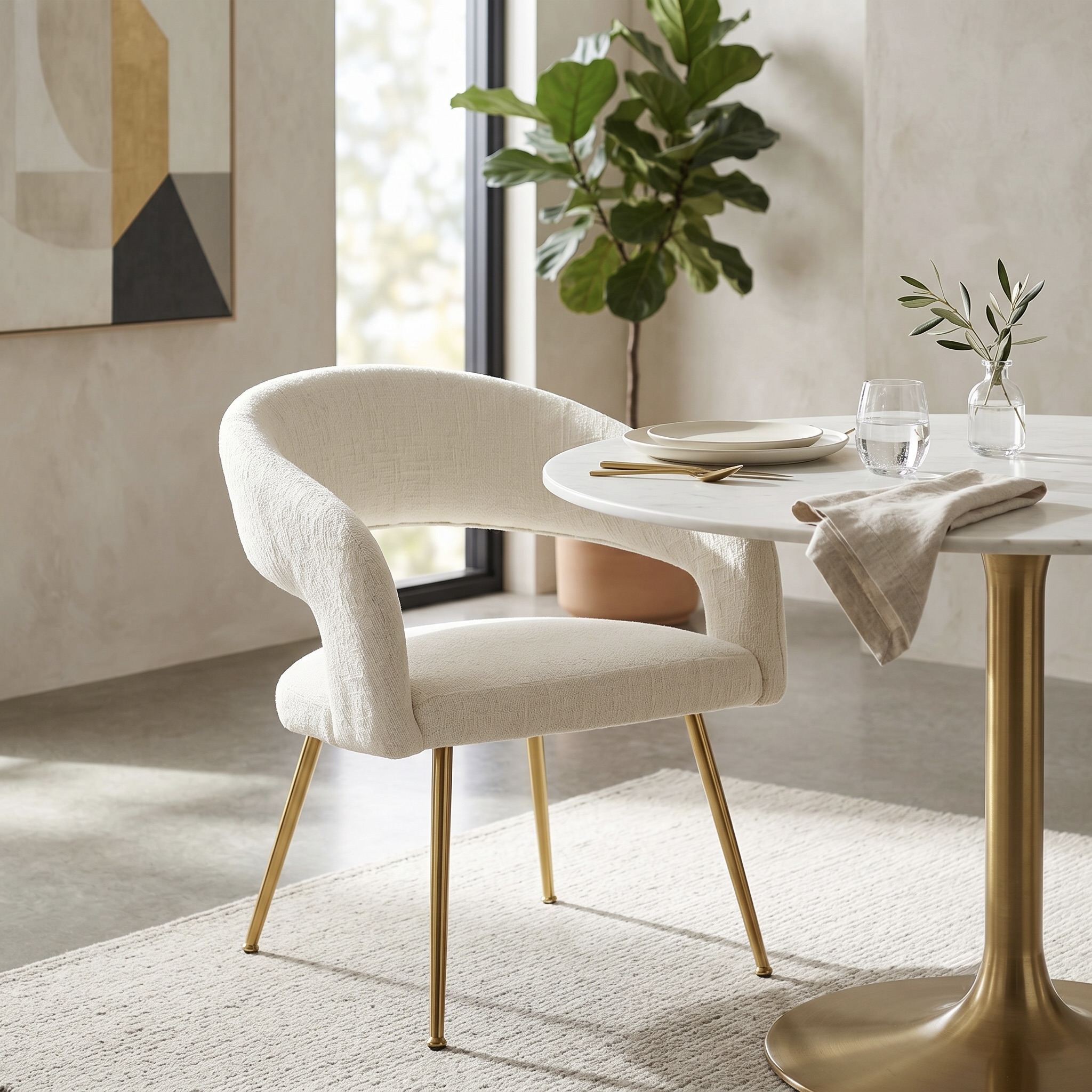 Gold Leg Accent Dining Chair