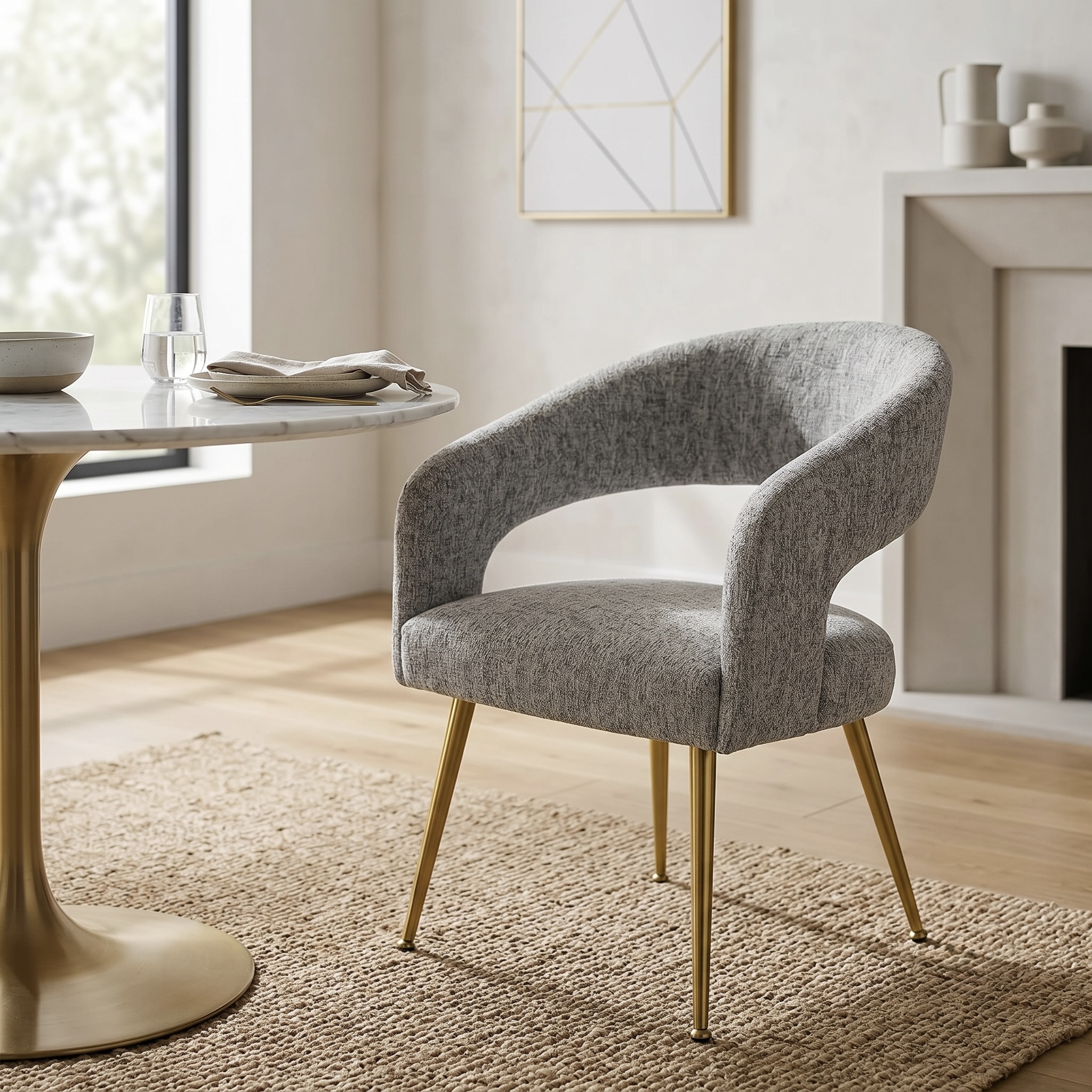 Gold Leg Accent Dining Chair