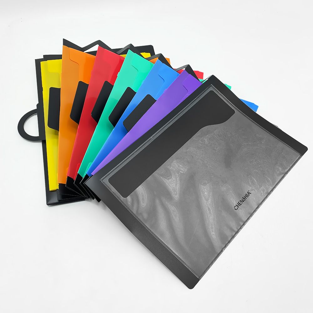 6-Pocket A4 Paper File Organizer with Adhesive Hook