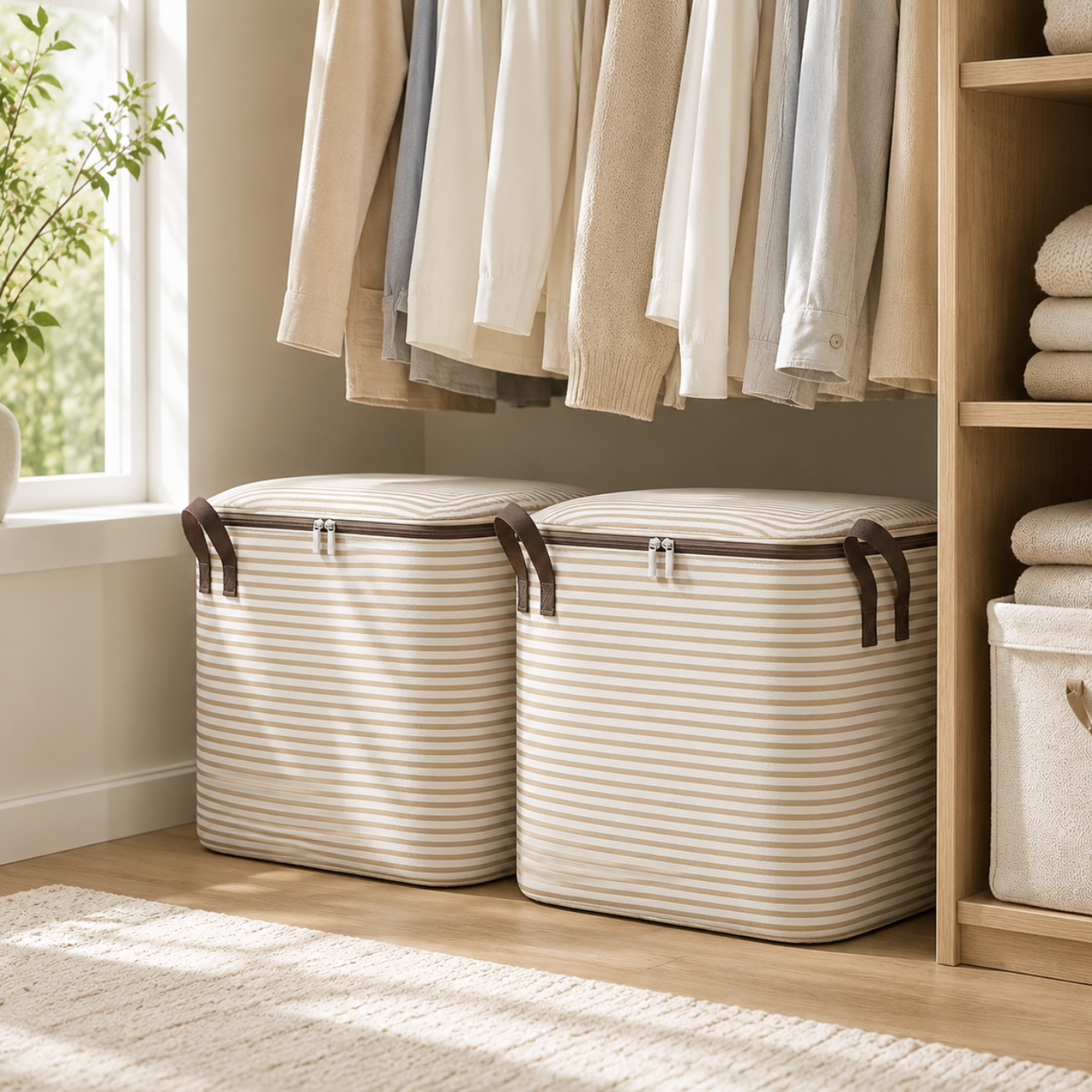 2x Non-Woven Large Storage Bags with Handles