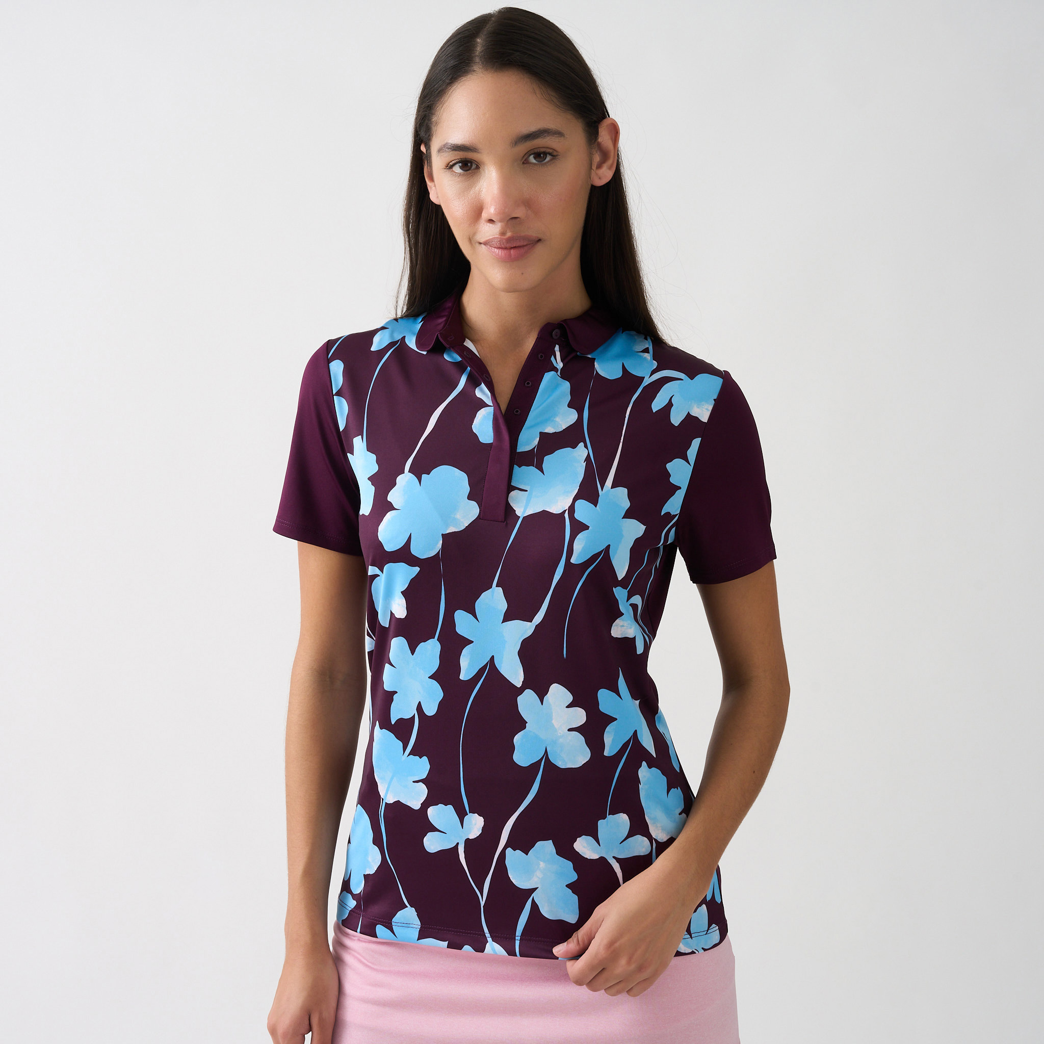 Ladies Stemmed Floral Polo Shirt