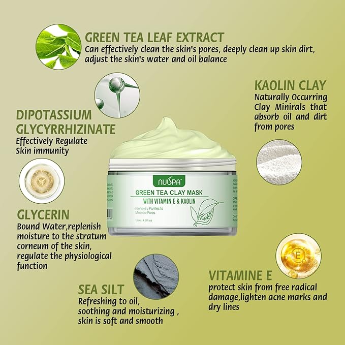 18% off on NUSPA 2x 120ml Green Tea Clay Masks | OneDayOnly
