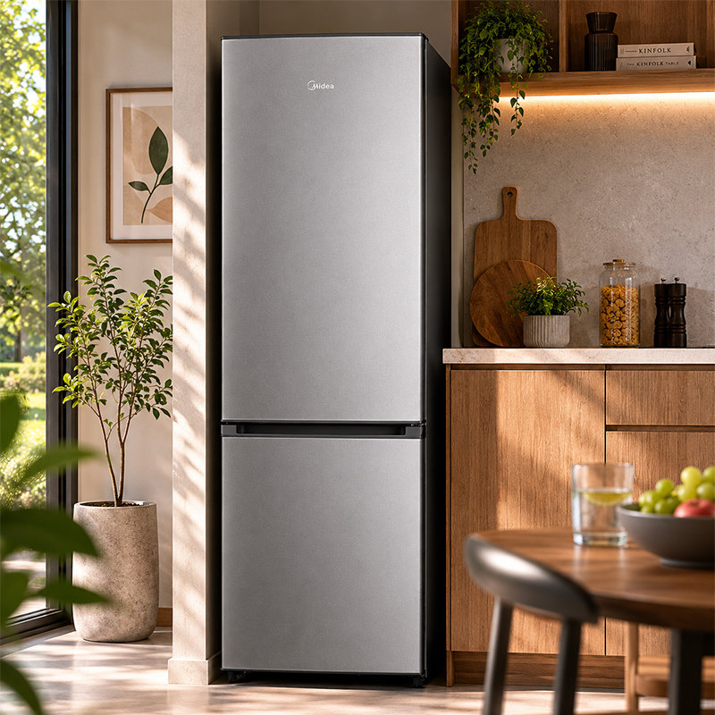 263L Silver Bottom Mount Fridge Freezer