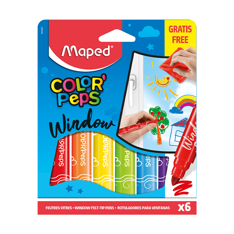 6x Window Felt Tip Pens and Microfibre Cloth