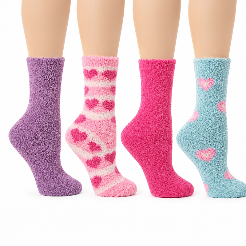 4 x Pairs of Ladies Fluffy Winter Socks
