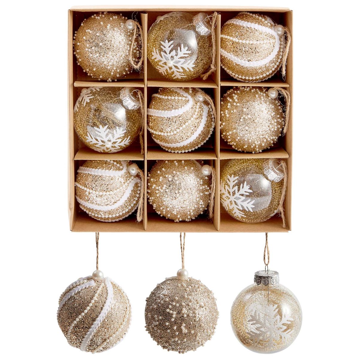 9-Piece Christmas Ball Tree Ornament Bundle Set