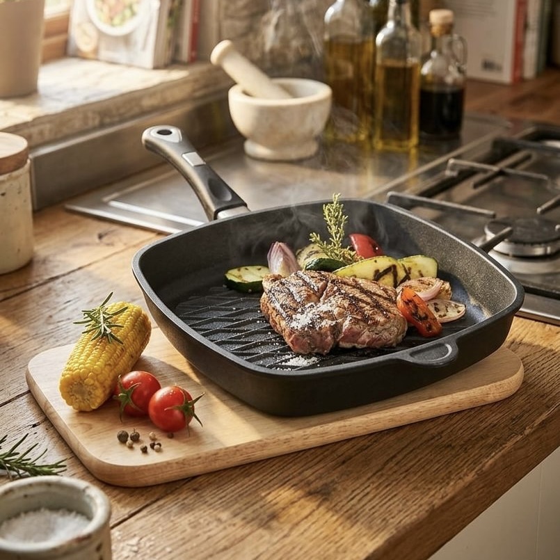 28cm Induction Square Pan BBQ Grill Surface