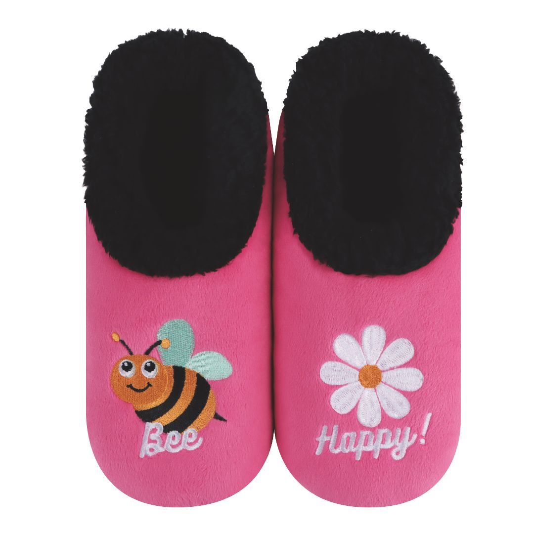 Ladies Bee Happy Fleece Slippers