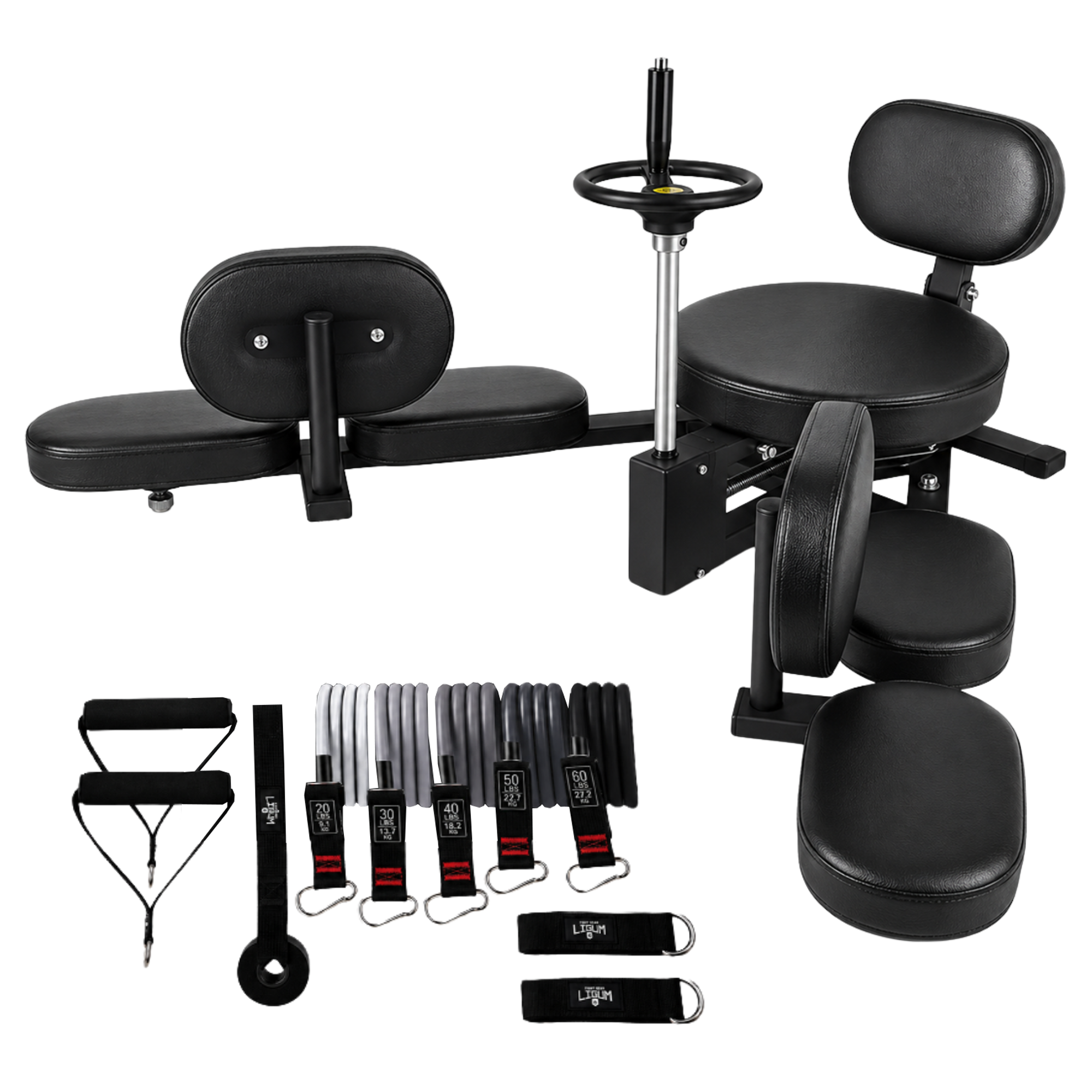 Leg Stretching Machine with Split Alignment and Resistance Band Kit