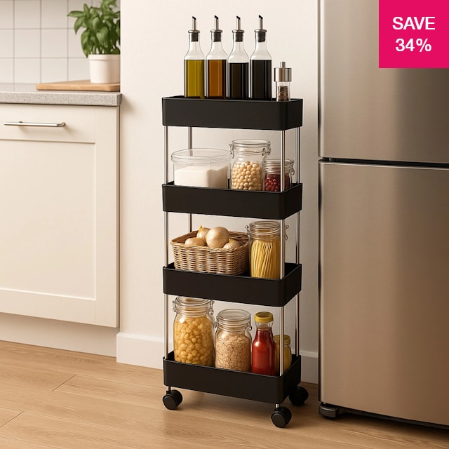 34% off on Storeva 4-Tier Rolling Storage Rack | OneDayOnly