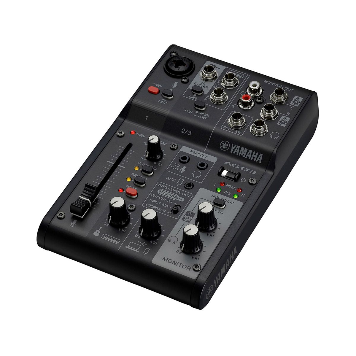 3-Channel Live Streaming Mixer and USB Audio Interface (Model: AG03MK2)