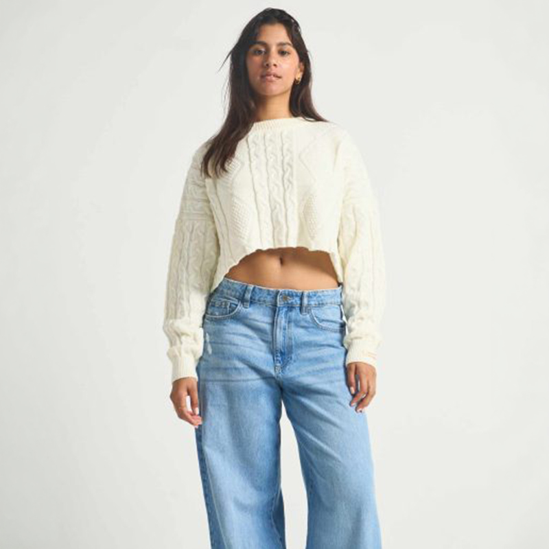 Ladies Crop Knit Jersey