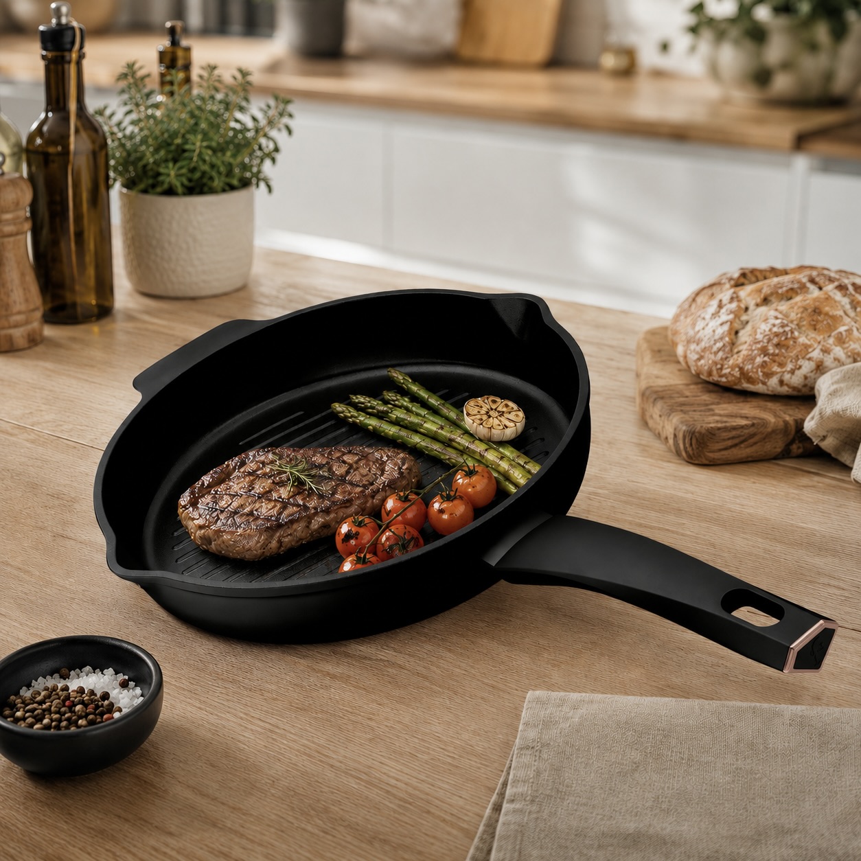 26cm TitanPro Non-Stick Round Grill Pan