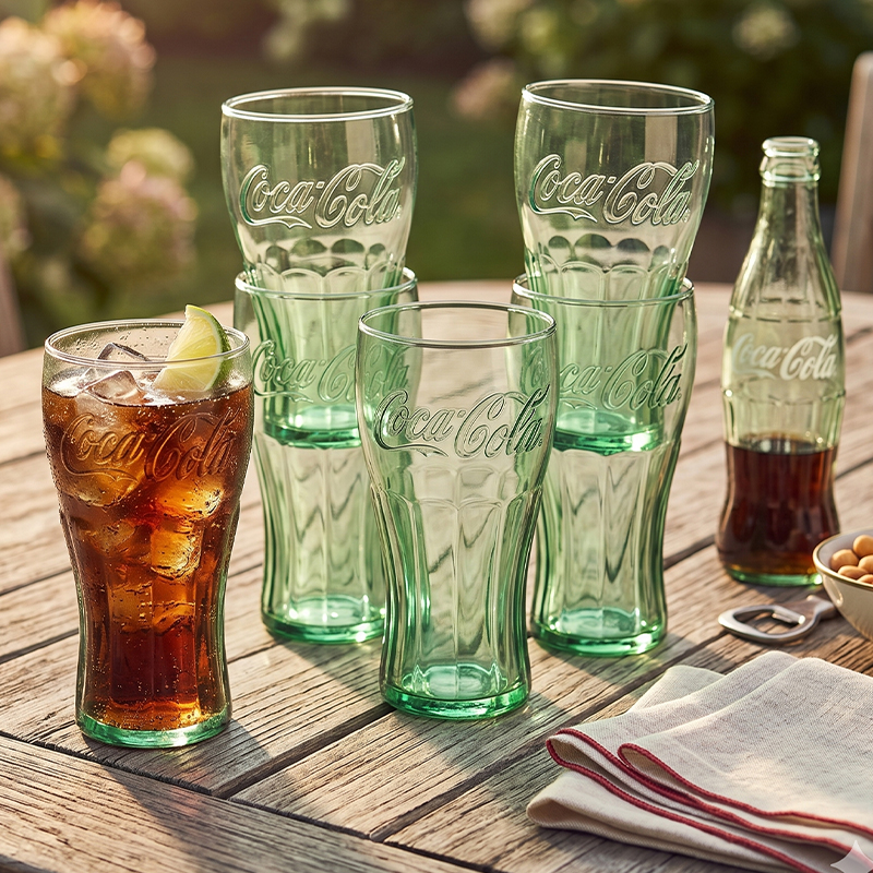 6x 310ml Classic Georgian Green Glasses
